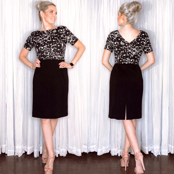 black and white professional dress